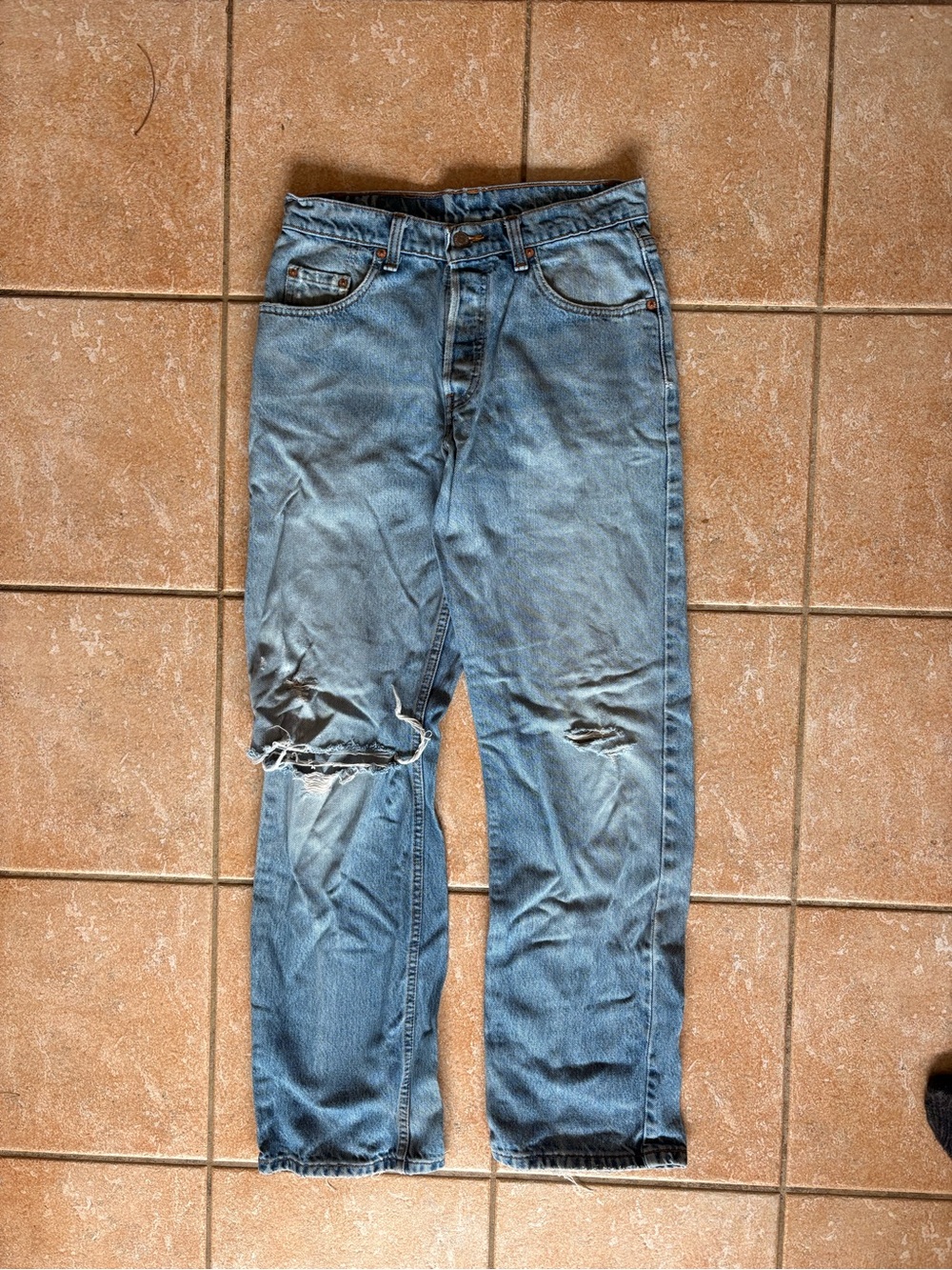 Levi's Light Blue Women's Wide-Leg Distressed Jeans